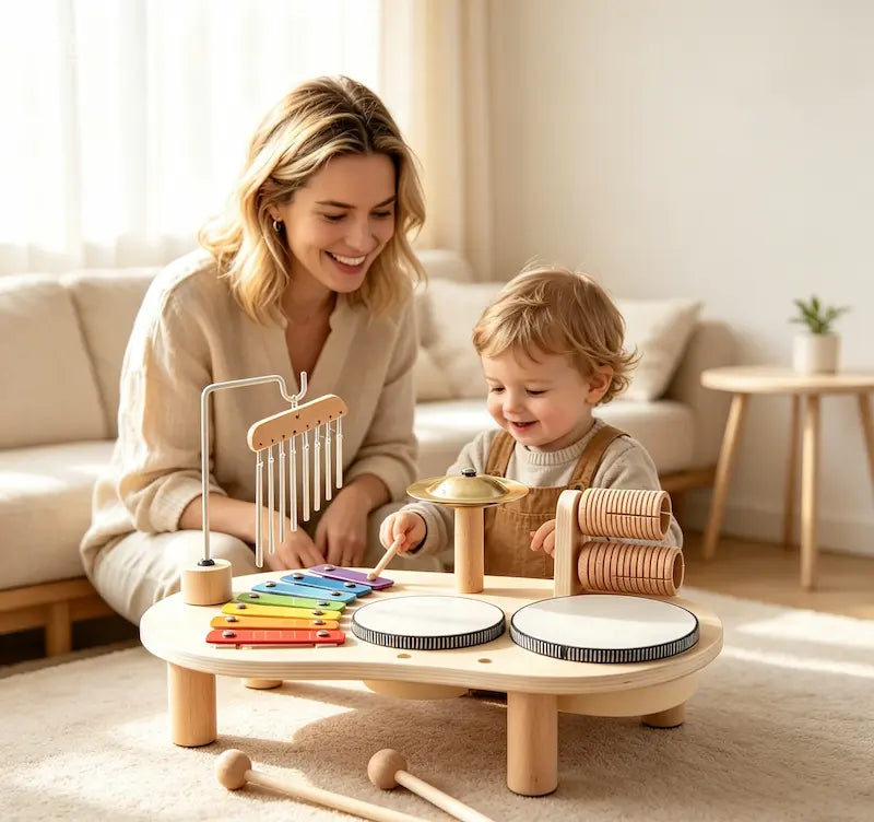 Montessori Wooden Musical Activity  Toy Table for Toddlers