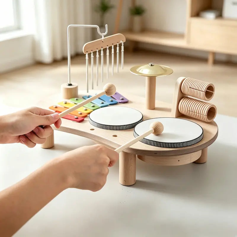Montessori Wooden Musical Activity  Toy Table for Toddlers