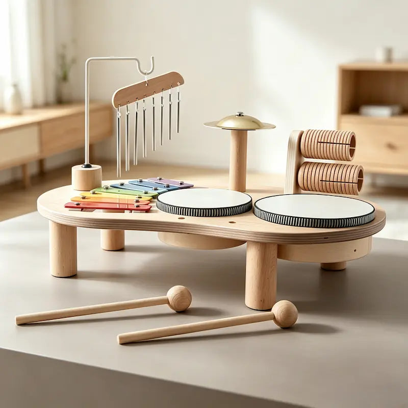 Montessori Wooden Musical Activity  Toy Table for Toddlers