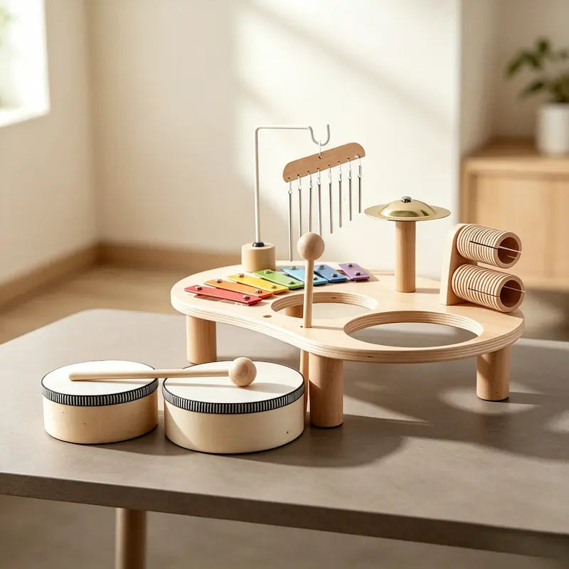 Montessori Wooden Musical Activity  Toy Table for Toddlers