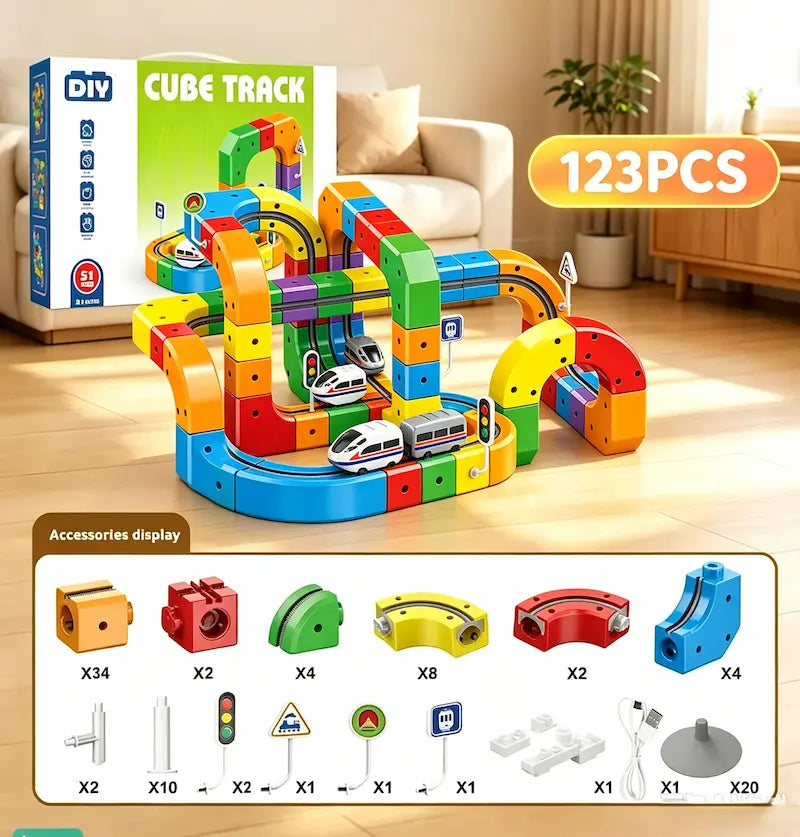 Magical 3D Building Track Train Set (STEM Educational Toy)