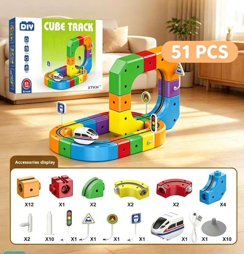 Magical 3D Building Track Train Set (STEM Educational Toy)